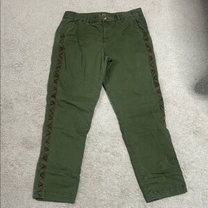 Coldwater Creek Olive Green Patterned Pants